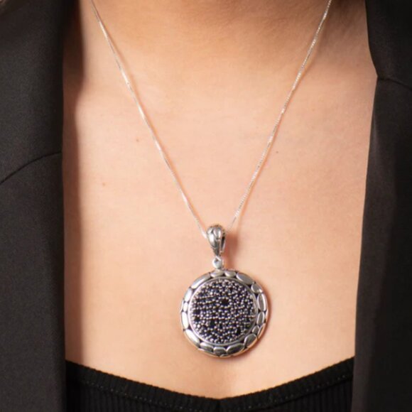 Authentic John Hardy Black Sapphire and Sterling Silver Pendant - Picture 1 of 6
